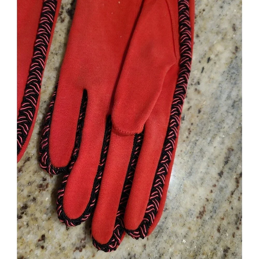 New! Vintage Size M 7 Red Black Stretch Formal 8.5